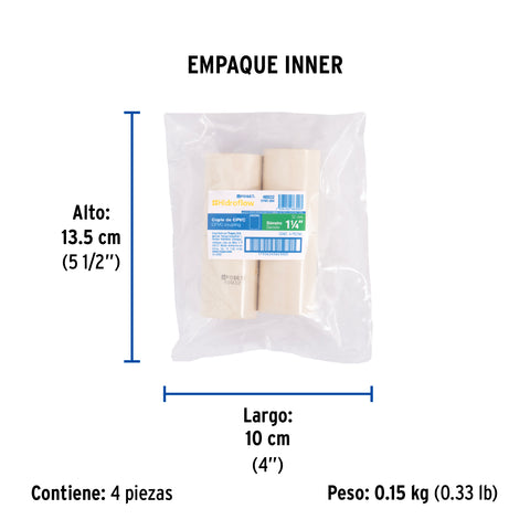 Cople de CPVC de 1-1/4', FOSET | CPVC-264 | 48932