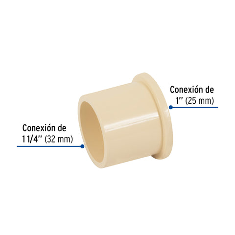 Reducción bushing de CPVC 1-1/4' x 1', FOSET | CPVC-236 | 48940