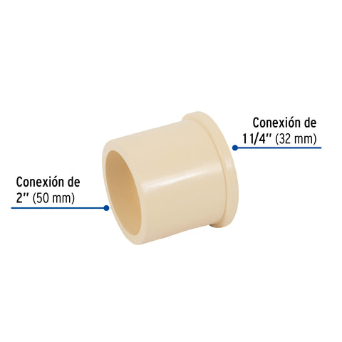 Reducción bushing de CPVC 2' x 1-1/4', FOSET | CPVC-242 | 48946