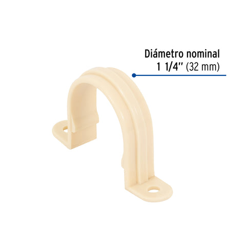 Abrazadera tipo 'U' de CPVC de 1-1/4', FOSET | CPVC-404 | 48961