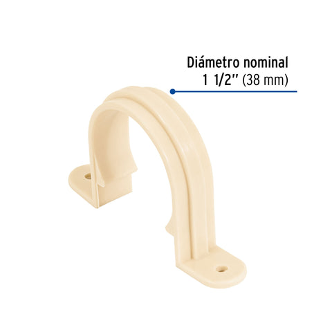 Abrazadera tipo 'U' de CPVC de 1-1/2', FOSET | CPVC-405 | 48962
