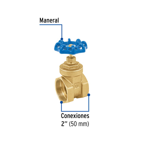 Válvula de compuerta de latón roscable de 2', FOSET | CORO-2 | 49022