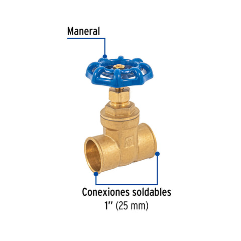 Válvula de compuerta de latón soldable de 1', FOSET | COSO-1 | 49025