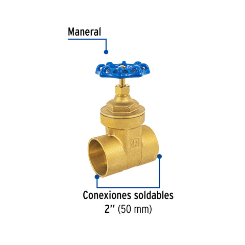 Válvula de compuerta de latón soldable de 2', FOSET | COSO-2 | 49028