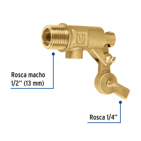 Válvula de flotador de latón 1/2', reforzada, FOSET | VAFLO-1/2-R | 49033