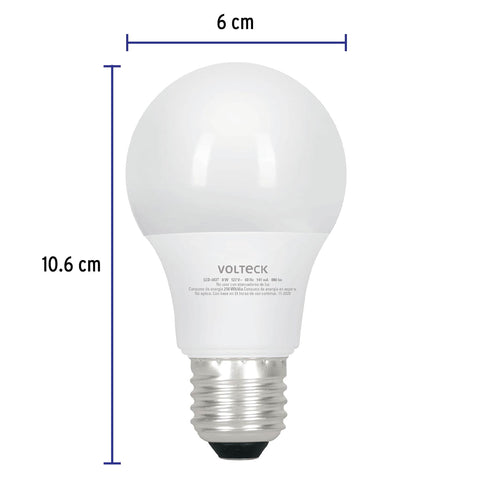 Lámpara LED tipo bulbo con 3 tonos de luz, blíster, Volteck | LED-603T | 49036