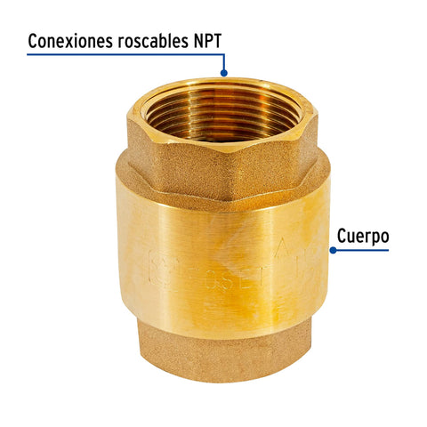 Válvula de retención de latón de 1 1/4', FOSET | VARE-1-1/4 | 49068
