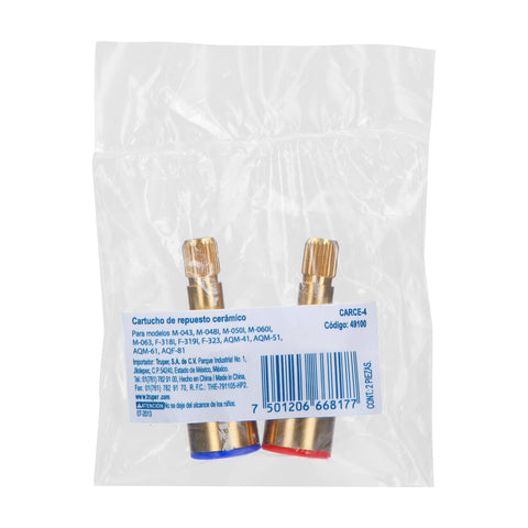 Bolsa con 2 cartuchos cerámicos p/mezcladoras, FOSET | CARCE-4 | 49100