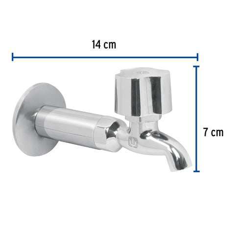 Llave 1/2' para fregadero con niple y chapeton, cromo, BASIC | LL-F | 49105