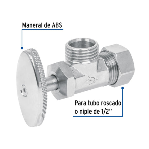 Llave angular 1/2', multivuelta, barrilito, FOSET | ANG-03 | 49109