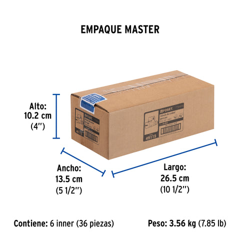 Válvula de control de latón para gas, 3/8' x 1/2', FOSET | VG-554 | 49115