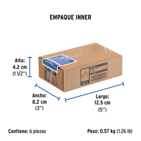 Válvula de control de latón para gas, 3/8' x 1/2', FOSET | VG-554 | 49115