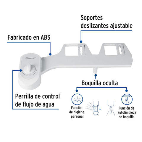 Bidet para WC de 2 piezas, FOSET | BIDE-45 | 49144