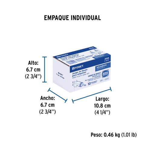 Juego llaves empotrar soldables, compresión, s/maneral FOSET | E-652S | 49145