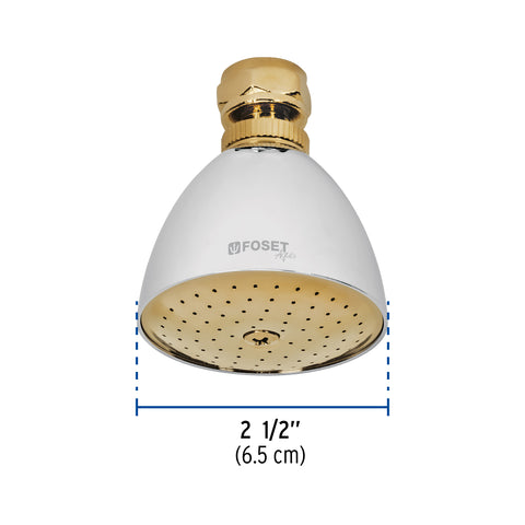 Regadera cónica 2-1/2', metálica, sin brazo, cromo-oro, AQUA | R-509SG | 49148