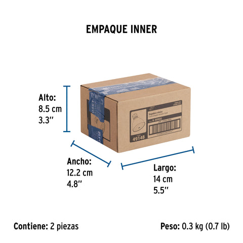 Regadera cónica 2-1/2', metálica, sin brazo, cromo-oro, AQUA | R-509SG | 49148