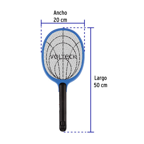 Raqueta mata moscas y mosquitos, recargable, VOLTECK | RAQ-35 | 49149