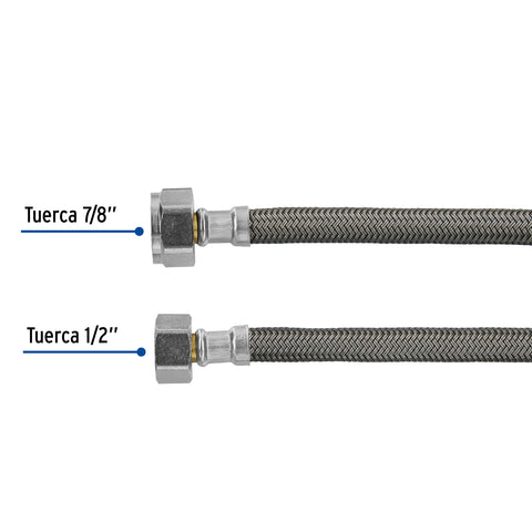 Manguera p/WC, vinilo gris, 1/2' x 7/8', 35 cm | FWC-35V | 49175