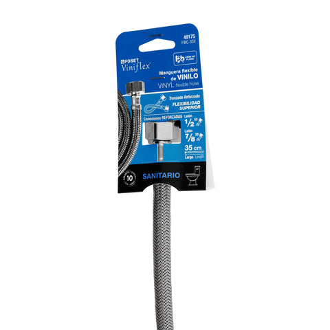 Manguera p/WC, vinilo gris, 1/2' x 7/8', 35 cm | FWC-35V | 49175