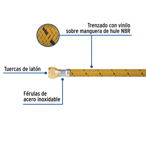 Manguera para gas, vinilo, 3/8' flare, 300 cm, FOSET | FGA-30V | 49187