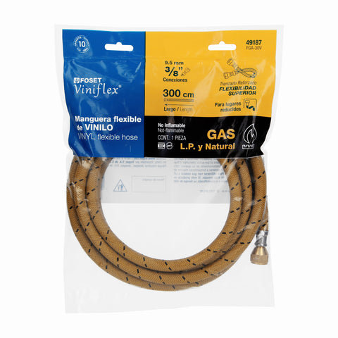 Manguera para gas, vinilo, 3/8' flare, 300 cm, FOSET | FGA-30V | 49187