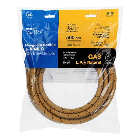 Manguera para gas, vinilo, 3/8' flare, 500 cm, FOSET | FGA-50V | 49189