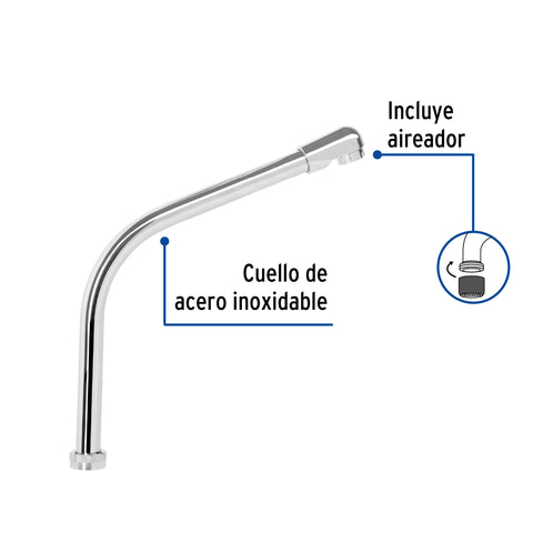 Cuello tipo cobra para mezcladora de fregadero, cromo, BASIC | CR-319 | 49193