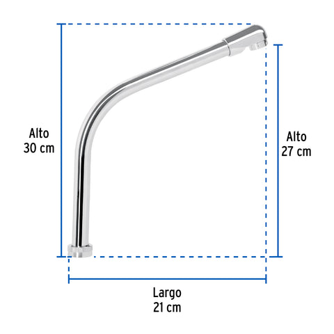 Cuello tipo cobra para mezcladora de fregadero, cromo, BASIC | CR-319 | 49193