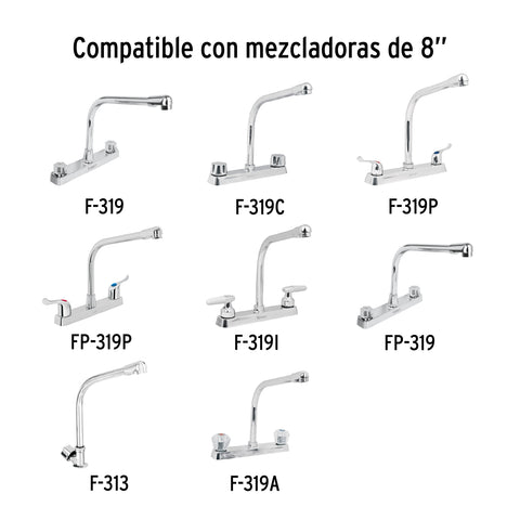 Cuello tipo cobra para mezcladora de fregadero, cromo, BASIC | CR-319 | 49193