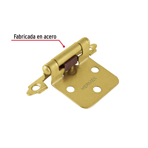 Bolsa con 2 bisagras parche de 7cm, latonado, HERMEX | BIPA-71 | 49205