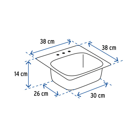 Tarja de empotrar sencilla 38x38cm, FOSET BASIC | TA-38B | 49208