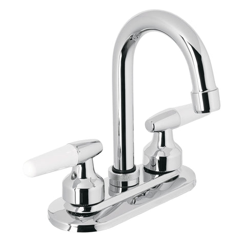 Mezcladora 4' para lavabo, cuello bar, manerales cono | M-060I | 49213