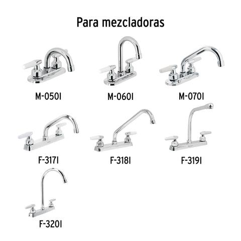 Juego de manerales cono p/lavabo-fregadero, cromo, BASIC | MM-900 | 49214