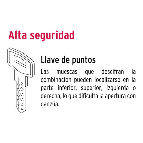 Cerrojo llave-llave negro, llave de puntos, HERMEX | CERO-62 | 49223