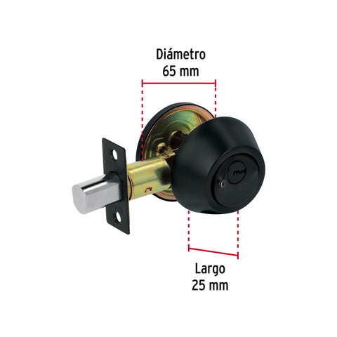 Cerrojo llave-mariposa negro, llave de puntos, HERMEX | CERO-61 | 49224