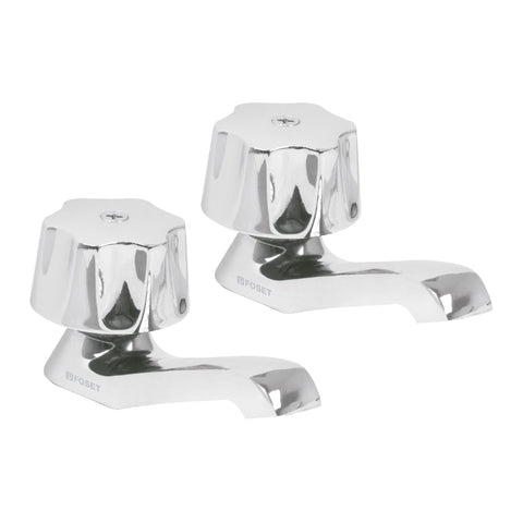 Juego 2 llaves individuales para lavabo, manerales metálicos | M-242 | 49234