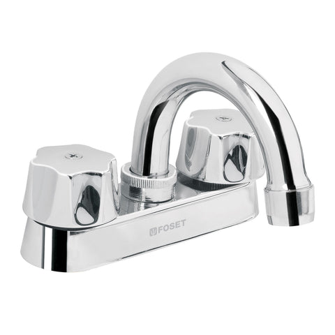 Mezcladora 4' para lavabo, cuello curvo, cartucho cerámico | M-050 | 49236