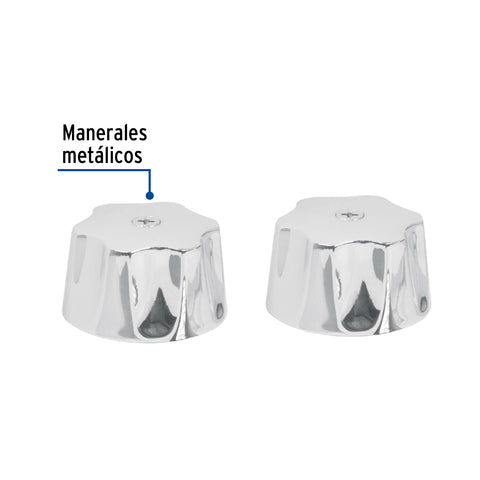 Juego de manerales hex metálicos p/lav-fregadero,cromo BASIC | MM-100 | 49243