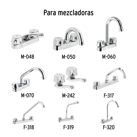 Juego de manerales hex metálicos p/lav-fregadero,cromo BASIC | MM-100 | 49243
