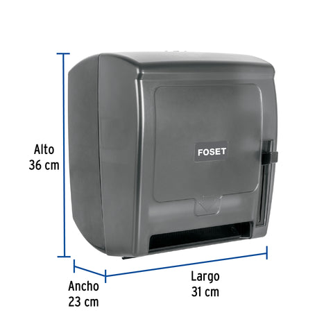 Dispensador de ABS para toalla de papel en rollo,humo, FOSET | ABP-40H | 49274