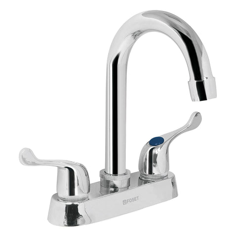 Mezcladora 4' para lavabo, cuello bar, manerales palanca | M-060P | 49280