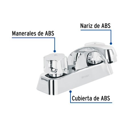 Mezcladora 4' lavabo, ABS, hexagonal, BASIC | MP-048 | 49281