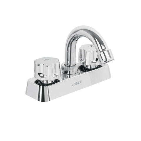 Mezcladora 4' lavabo, ABS, cuello curvo, hexagonal, BASIC | MP-050 | 49282