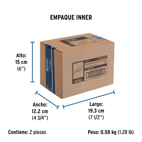 Mezcladora 4' lavabo, ABS, cuello curvo, hexagonal, BASIC | MP-050 | 49282
