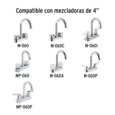 Cuello tipo bar para mezcladora de lavabo, cromo, BASIC | CRB-060 | 49285