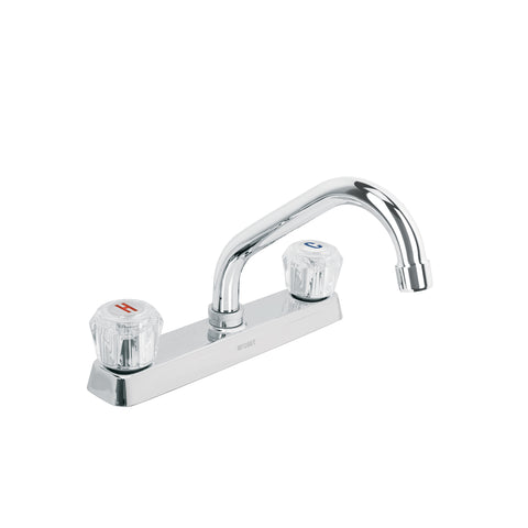 Mezcladora 8' fregadero cromo, cuello corto, acrílico, BASIC | F-317A | 49286