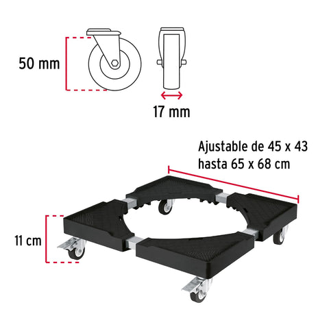 Base universal con ruedas para línea blanca, FIERO | BARU-45 | 49301