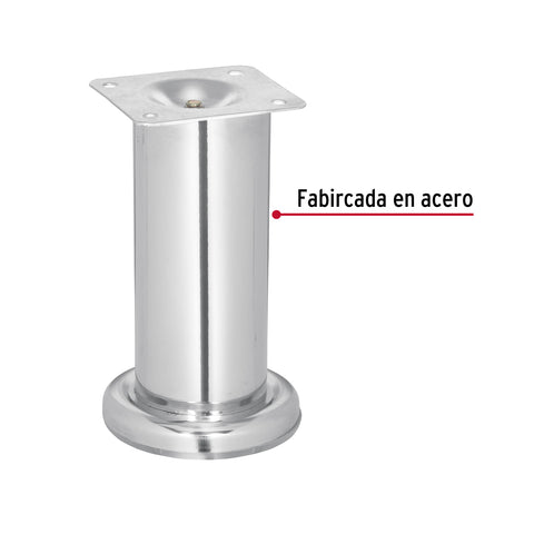 Pata para sofa y mueble, cromo, 120 mm altura, HERMEX | PAMU-12 | 49303