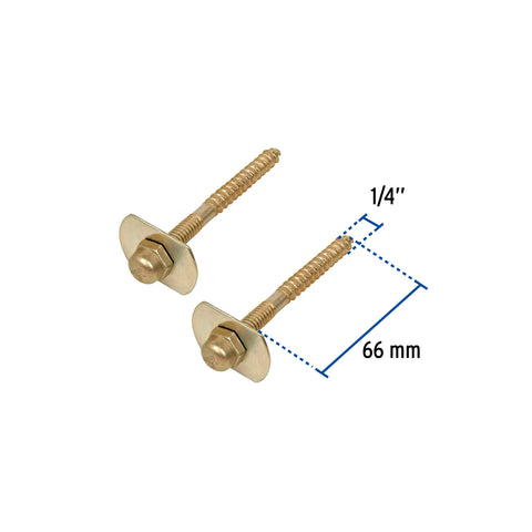 Bolsa con 2 pijas 1/4' x 66 mm para base de WC a piso, FOSET | PIJ-WC | 49330