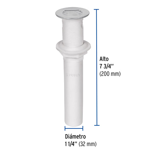 Contra para lavabo c/rebosadero, polipropileno, 1-1/4' | CE-231 | 49333